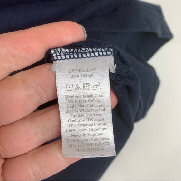 Everlane mens large navy blue Short Sleeve Tee essentials Classic Crew Neck - Picture 5 of 7